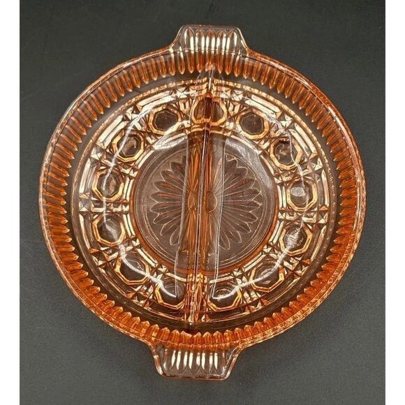 Indiana Glass Pink Windsor Brighton Divided Dish - Picture 2 of 10